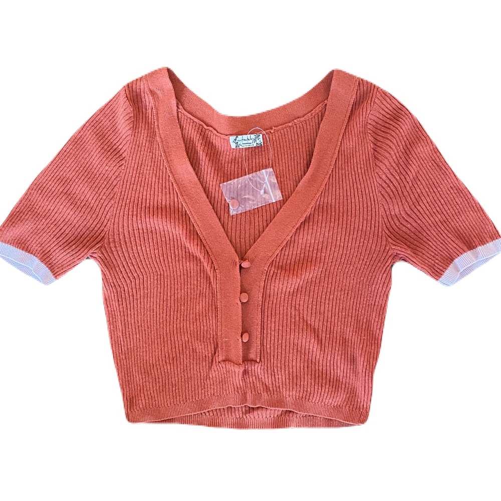 Intimately Free People Button Up Cropped Top